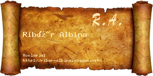 Ribár Albina névjegykártya